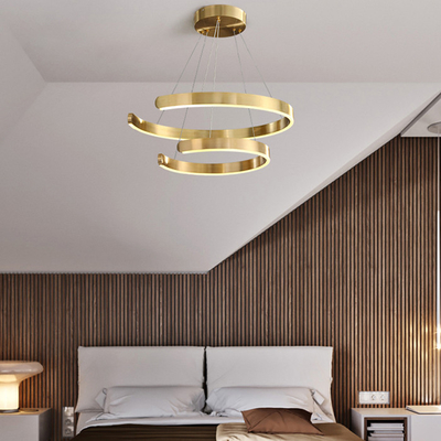 La lámpara redonda nórdica de la escalera del duplex del dormitorio del chalet del desván del sentido del diseño de la mesa de comedor llevó la luz pendiente de acrílico