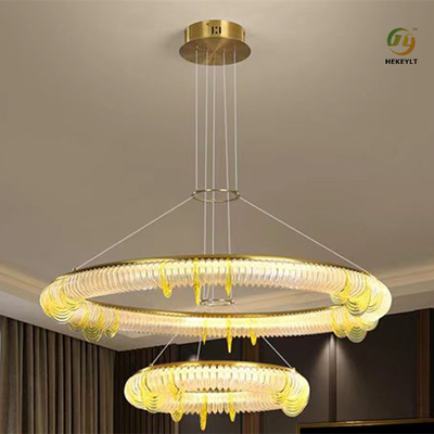 Dormitorio moderno postmoderno del LED Ring Chandelier Clear Amber For
