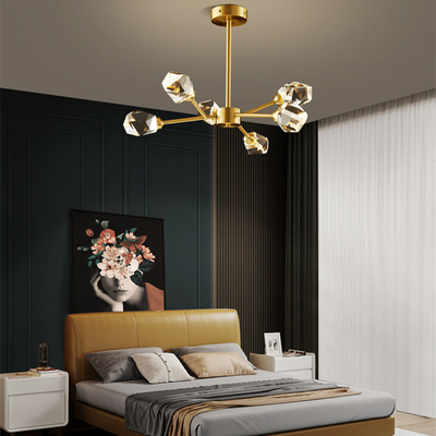 Todo el Crystal Chandelier Modern Minimalist Ice de cobre Ling Dining Room Bedroom Lamp