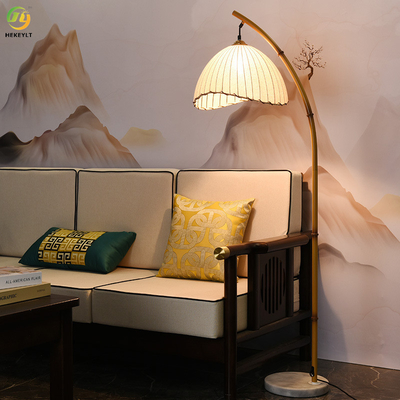 Lámpara de pie de bambú china retra para la lámpara de cabecera homestayliving del estudio del sofá del sitio